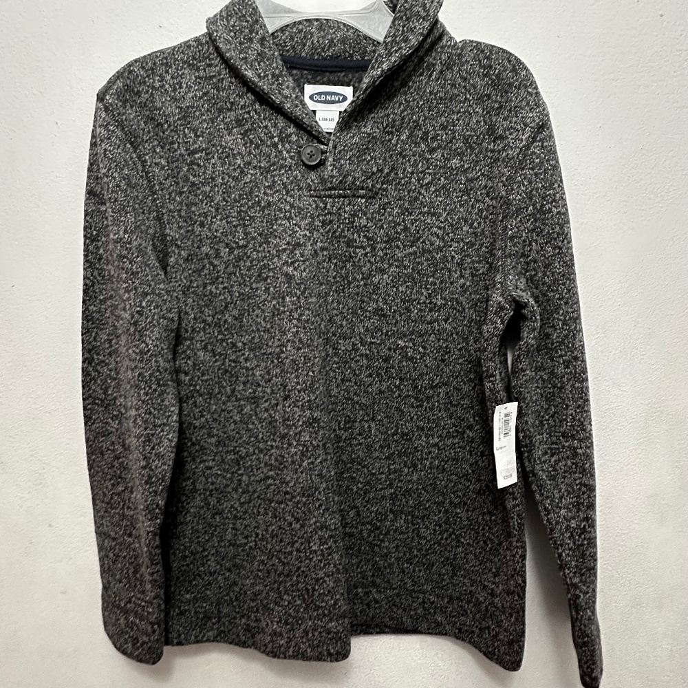 Sweater-Knit Fleece Shawl-Collar Pullover for Kids